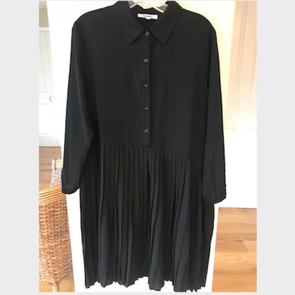 JIAN RUYI Shirtdress with Pleated Skirt